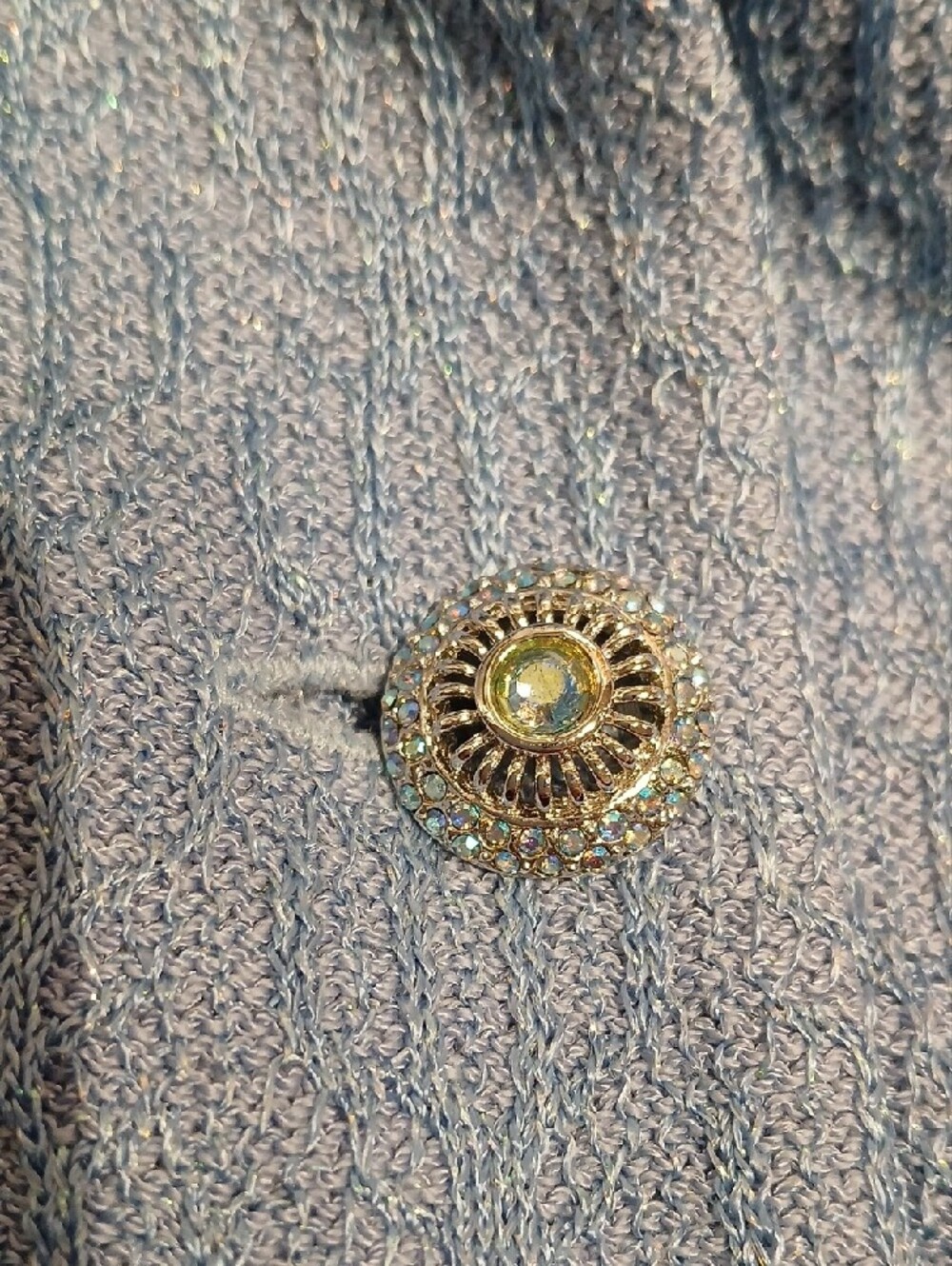 St. John Powder Blue Textured Button Jacket - Picture 4 of 5
